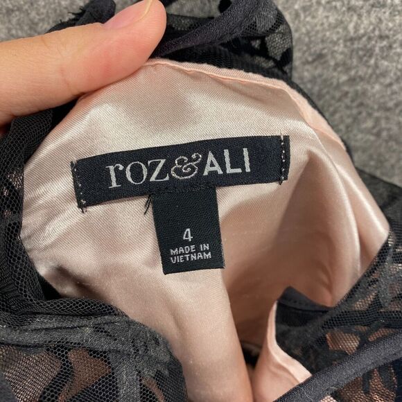 Roz & Ali Dress Women 4 Pink Floral Sheath Short Lined Sleeveless Crew Neck - Picture 7 of 9